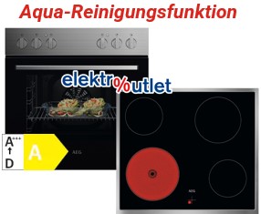 AEG Set Einbauherd Glaskeramikkochfeld TA64RA00XB+OU5AE10CM