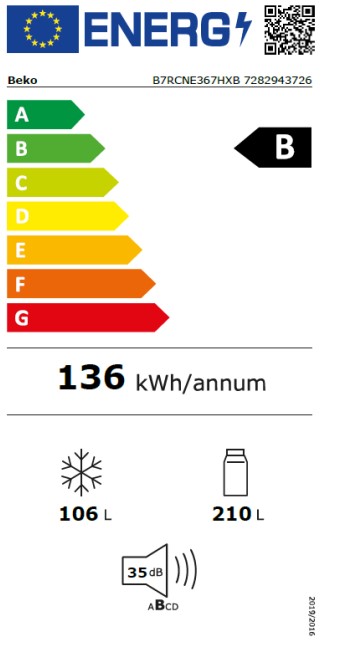 Beko Kühl-/ Gefrierkombination B 7 RCNE 367 HXB – Bild 20