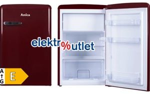 Amica Retro-Kühlschrank mit Gefrierfach weinrot KS 15611 R