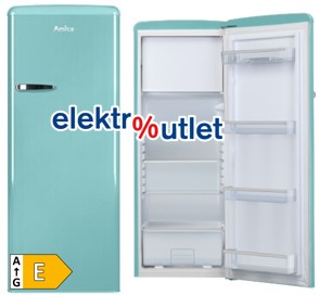 Amica Retro-Kühlschrank mit Gefrierfach türkisblau KSR 364 150 T