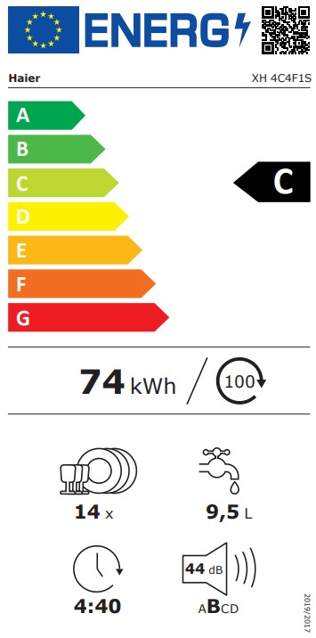 Haier XH4C4F1S Geschirrspüler vollintegriert 60 cm – Bild 12