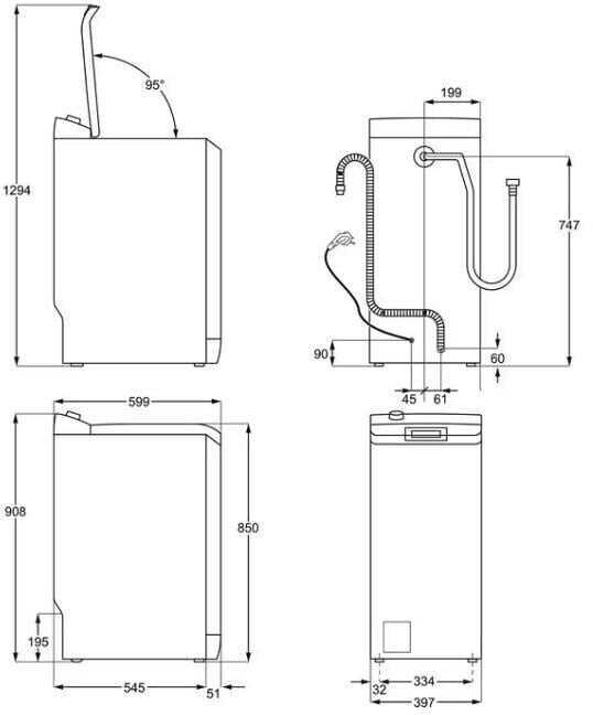 AEG Waschmaschine Toplader L5TBB30060, 6 kg, 1000 U/min – Bild 7