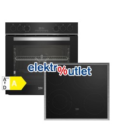 Beko *A* Einbau-Herdset mit Glaskeramikkochfeld und 1-fach Teleskopauszug - BBUM 13329 XS