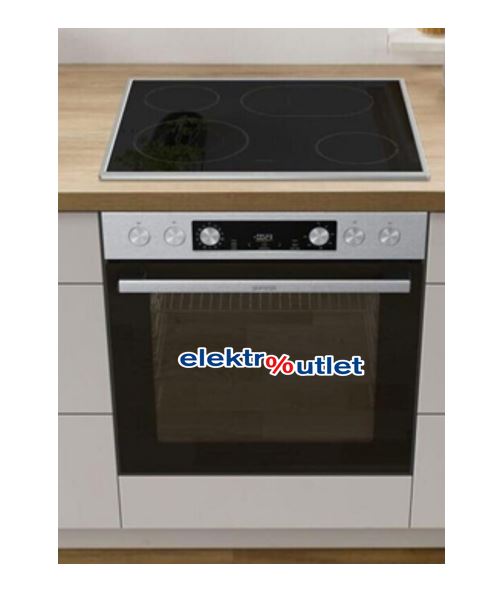 Gorenje BC6737E02X + ECD641BX Einbau-Herdset – 77 Liter, Glaskeramik, Energieklasse A
