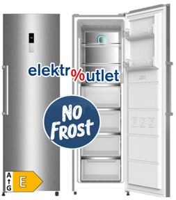 Geratek Alcudia GS 2220 IL NoFrost Stand-Gefrierschrank 185 cm – Inox Look – 282 Liter