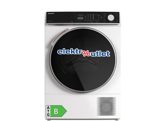 Sharp KD-WNHL8S9GWB-DE Wärmepumpentrockner – 8 kg, Energieklasse B, WiFi
