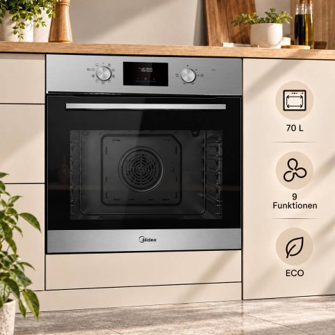 Midea Einbau-Backofen autark Edelstahl - 65 M 80 D 2 IX – Bild 3